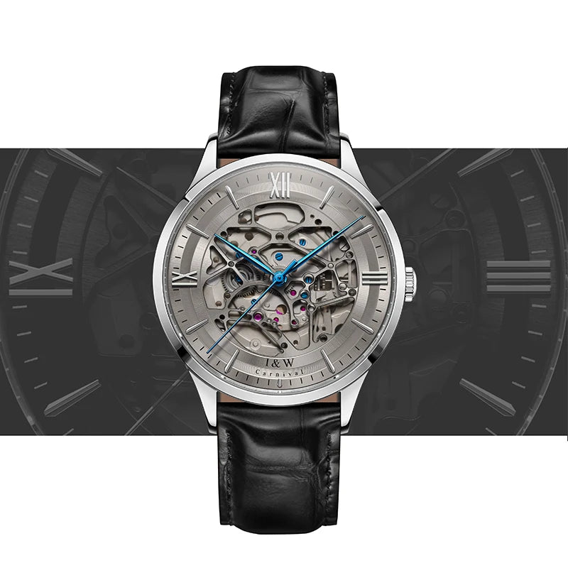 Carnival Skeleton Mechanical Watch - Luxury Sapphire Crystal Automatic Men's Timepiece