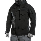 Men's Black Stand Collar Tactical Jacket - 100% Nylon Winter Outerwear | Julian's Menswear