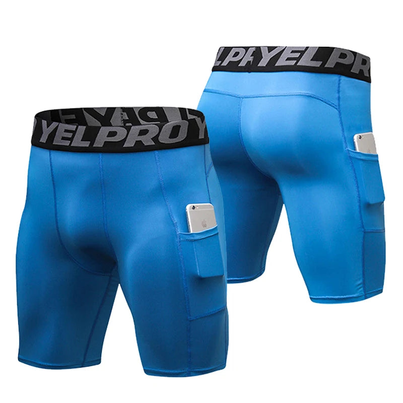 Wholesale Blank 3D Men's Compression Fitness Shorts Pants Basketball Base Layer Skin Tights Jogger Sports Running Casual Shorts