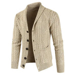 Men's Sweater Cardigan – Button Down V-Neck Cable Knit