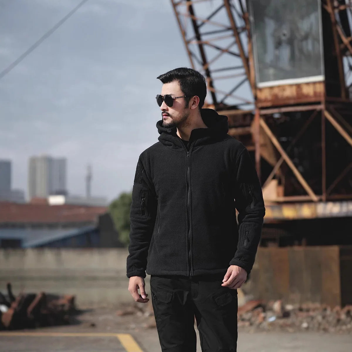 Men's Hooded Wool Blend Winter Jacket