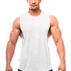 Men Sleeveless T Shirt Bodybuilding Workout Vest Low Cut Weightlifting Tank Top Custom Logo Crew Neck Open Side Tank Tops