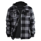 Julian's Menswear Navy Men's Casual Fleece Plaid Jacket