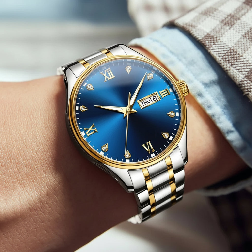 OLEVS 9955 Men's Automatic Mechanical Watch - Luxury Stainless Steel Waterproof Business Watch