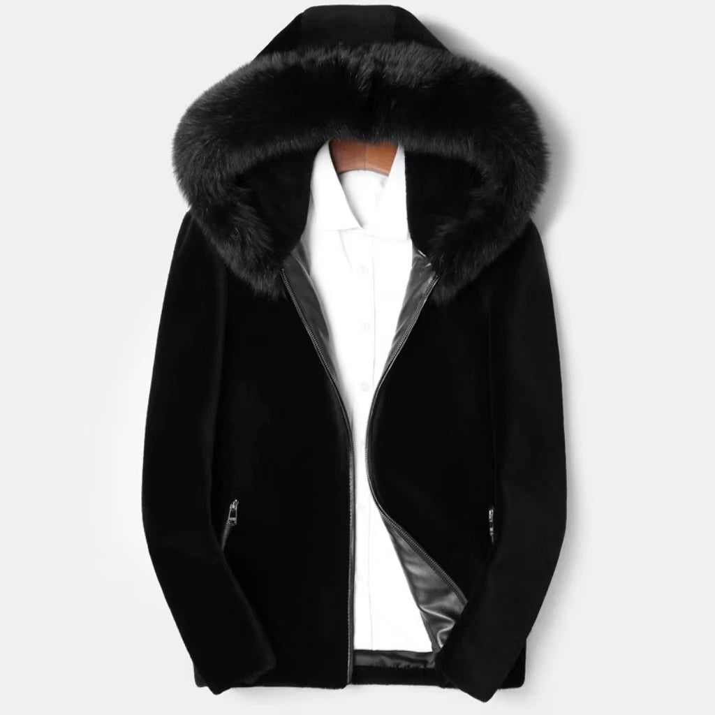 Men's Natural Fox Fur Coat