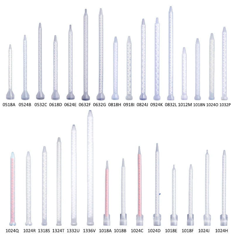 0824 MC PP Material Epoxy Mixing Tips Static Mixer Nozzle 24 Element for 400/600ml 1:1/2:1 Glue Dispenser Dual Cartridge MS0824J
