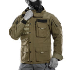 Men's Army Green Stand Collar Tactical Jacket - 100% Nylon Winter Outerwear | Julian's Menswear