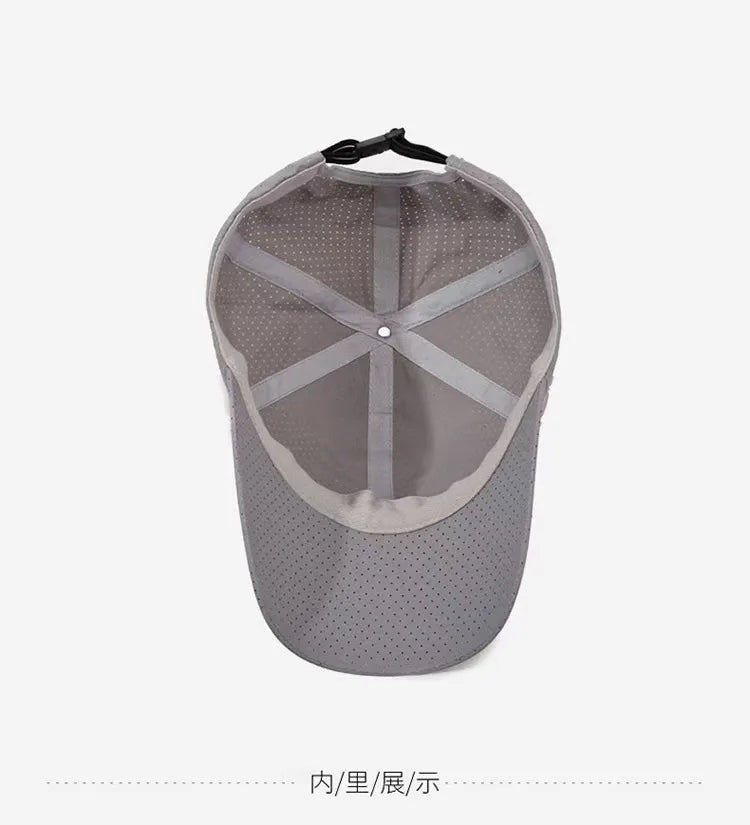 Summer Quick-Dry Baseball Cap for Outdoor Sports Simple Versatile Hat Large Head Circumference Sun Protection for Men Hiking
