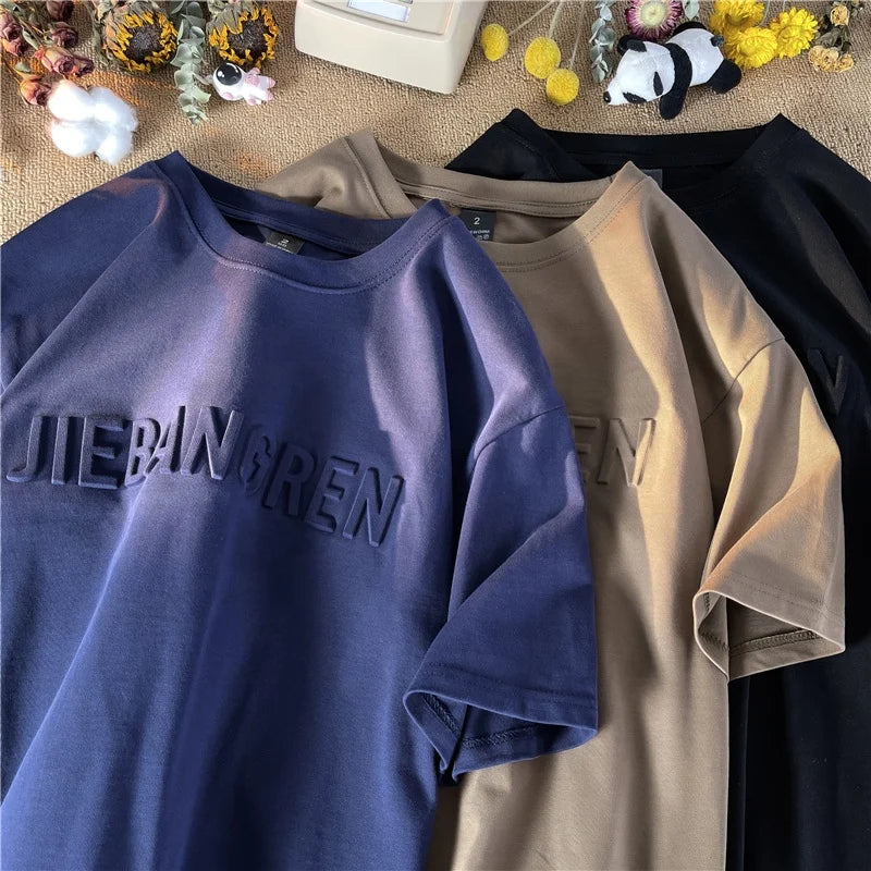 OEM High Quality Manufacturer Pima Heavy Cotton Tee Custom Logo T Shirt Plus Size Printing 3d Embossed Tshirts Men'S T-Shirts