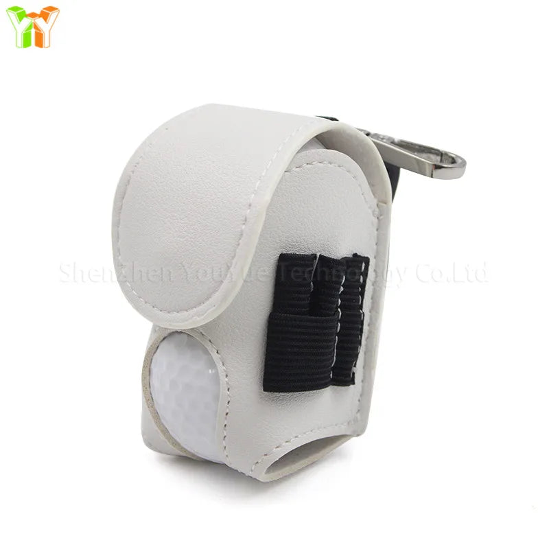 Stocked PU Leather Golf Balls Tees Holder Colorful Golf Ball Pouch Waist Bag Storage Case