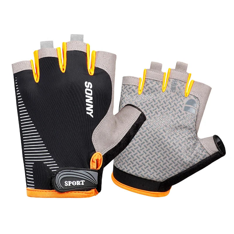 Custom Men Half Finger Fitness Outdoor Gym Sport Mountain Bicycle Riding Gloves