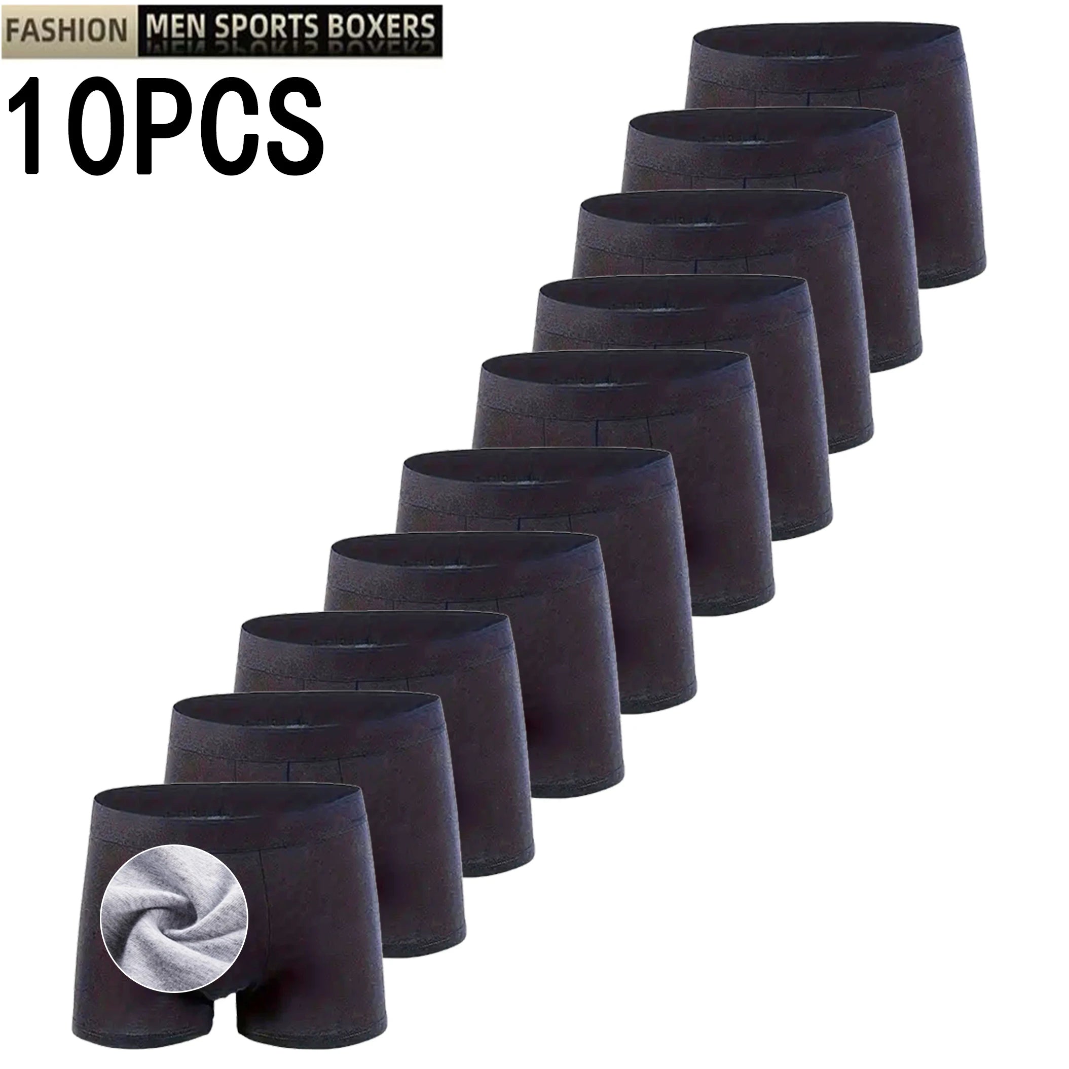 10PCS Comfortable Men's Boxer Shorts, Youth Boxing Pants, Summer Breathable Underwear, Daily Casual Men's Shorts