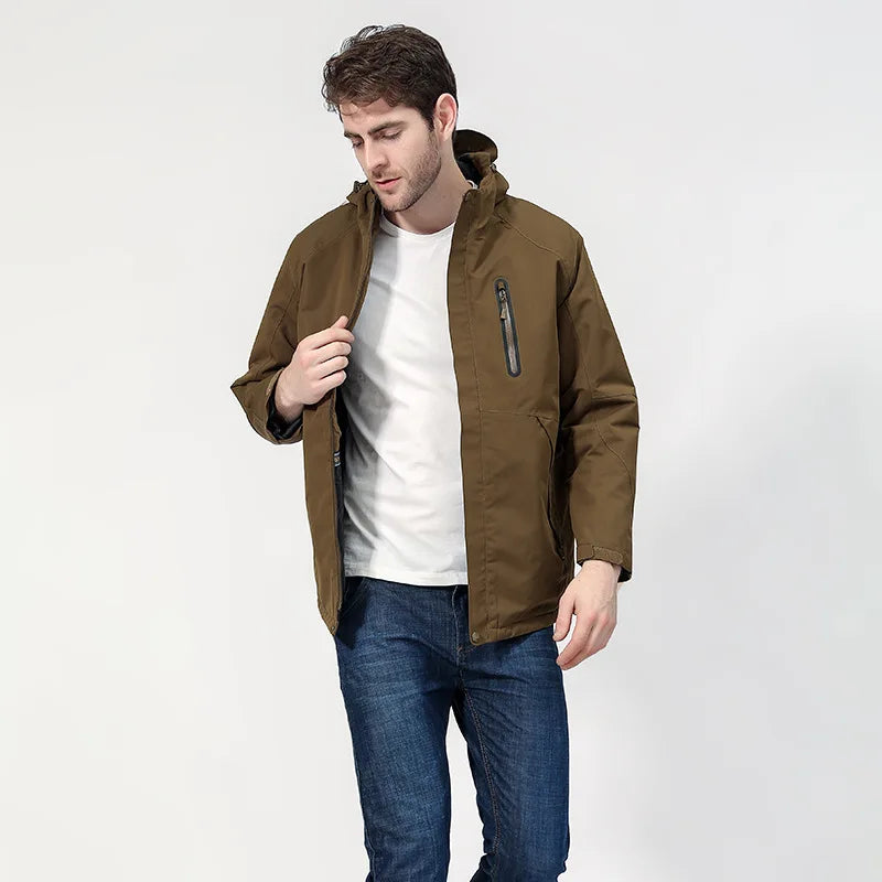 Men Outdoor Intelligent Clothes Padded Cotton USB Electrically Heated Jacket Windbreaker Waterproof Heating Jacket