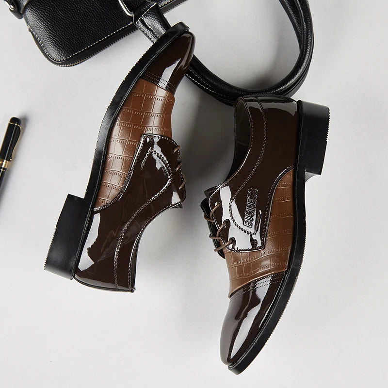 Customized Men's PU Leather Fashion Shoes Hot Selling Casual Flat Oxfords for Wedding & Formal Party Upper Position