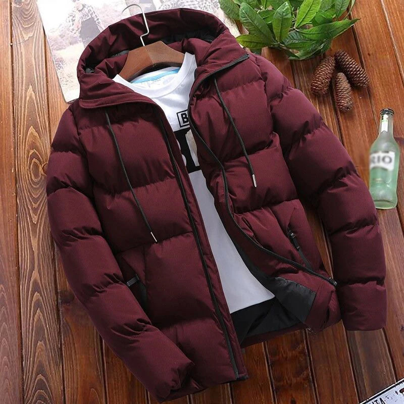 Custom Logo Wholesale Autumn Winter Men Casual Thick Warm Windbreaker Hooded Parkas Plus Size 5XL Coats