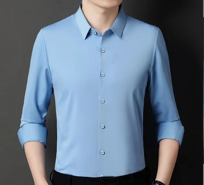 Men's Wrinkle-Resistant Cotton Dress Shirt - Long Sleeve