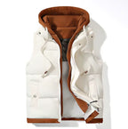 Men's Colorblock Hooded Puffer Vest - Two-Piece Winter Outerwear