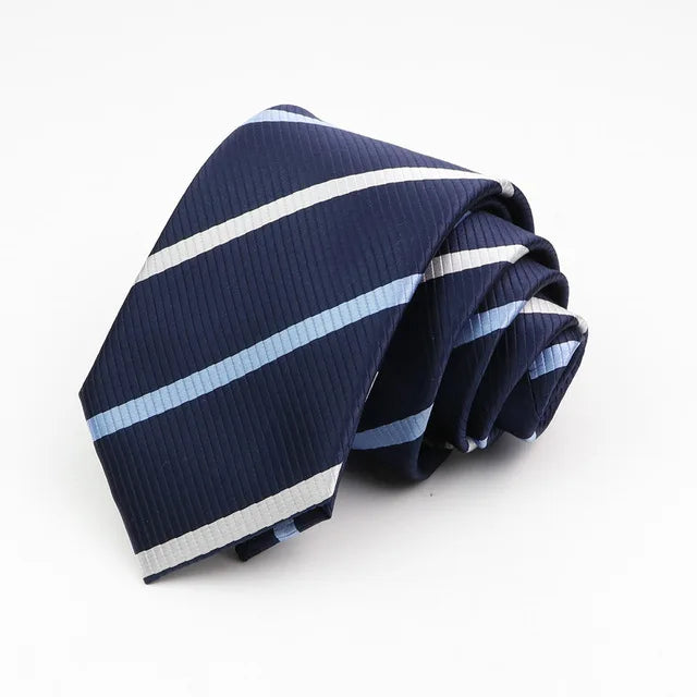 New Classic Men's Ties 7cm Striped Standard Tie for Man Formal Business Luxury Wedding Party Dress Neckties Gift