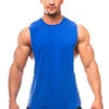 Men Sleeveless T Shirt Bodybuilding Workout Vest Low Cut Weightlifting Tank Top Custom Logo Crew Neck Open Side Tank Tops