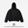 400g Men's Women's Cotton Plus Short Wide Profile Double-layer Hoodie Men Women Solid Color Streetwear Winter Ropa Hombre 0001