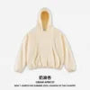 400g Men's Women's Cotton Plus Short Wide Profile Double-layer Hoodie Men Women Solid Color Streetwear Winter Ropa Hombre 0001