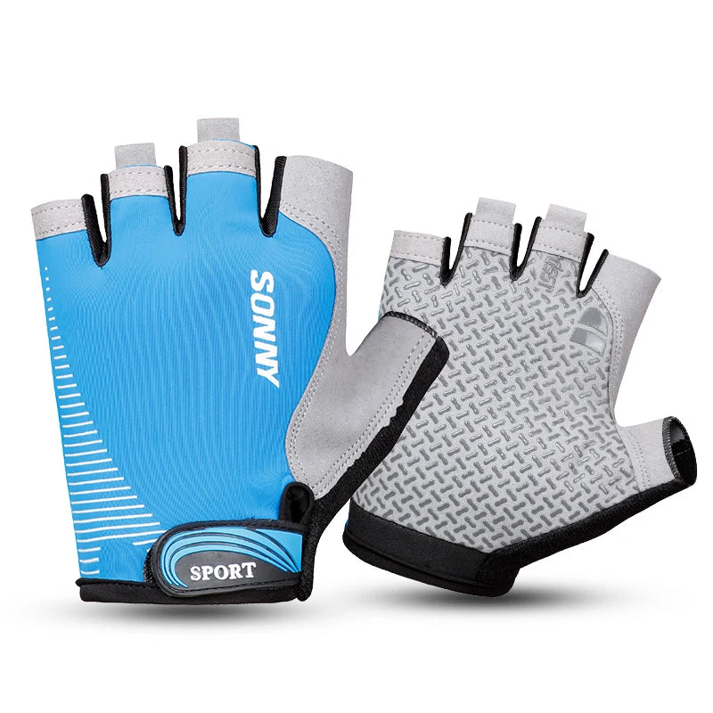 Custom Men Half Finger Fitness Outdoor Gym Sport Mountain Bicycle Riding Gloves