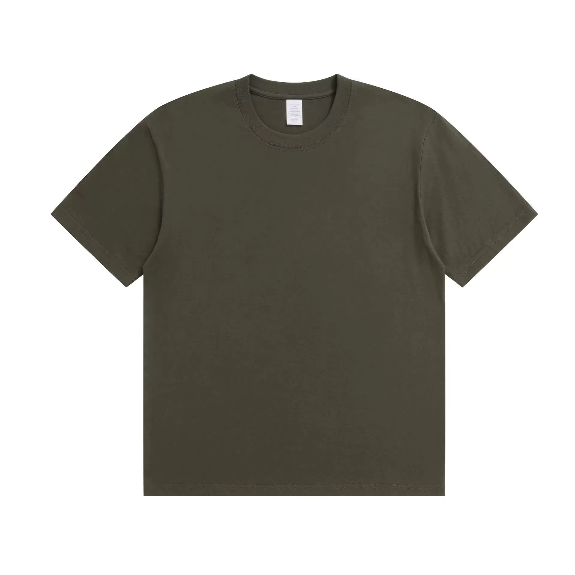 Julian's Menswear Army Green Premium Heavyweight Cotton T-Shirt | 230GSM Men's Tee | Classic Fit O-Neck Shirt