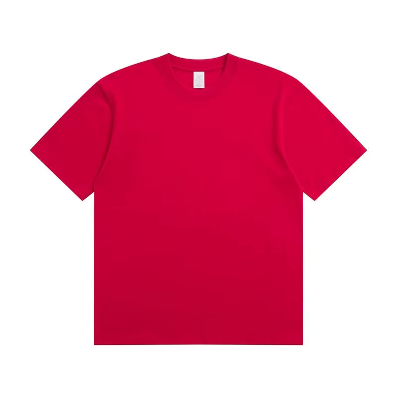 Julian's Menswear Red Premium Heavyweight Cotton T-Shirt | 230GSM Men's Tee | Classic Fit O-Neck Shirt
