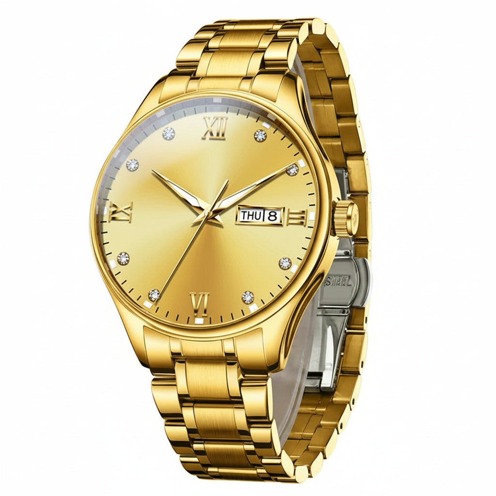 OLEVS 9955 Men's Automatic Mechanical Watch - Luxury Stainless Steel Waterproof Business Watch