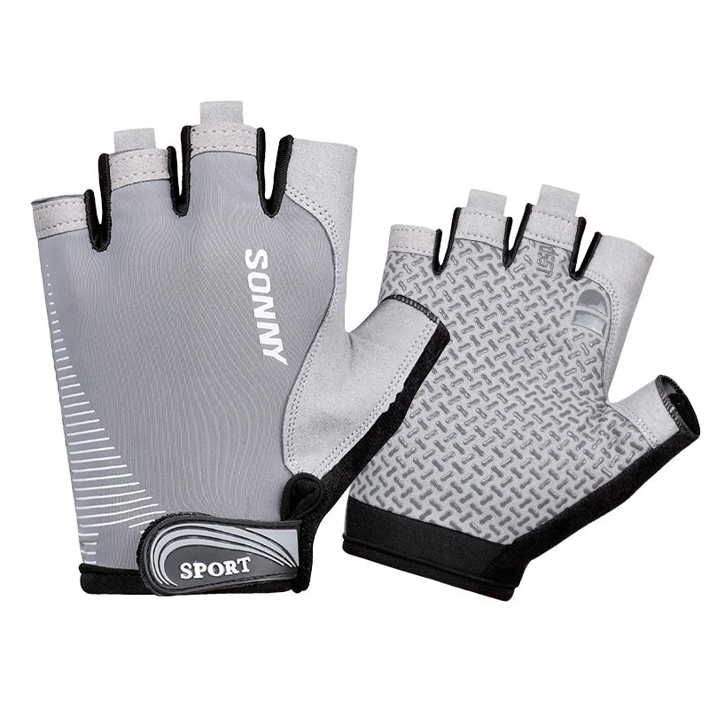 Custom Men Half Finger Fitness Outdoor Gym Sport Mountain Bicycle Riding Gloves