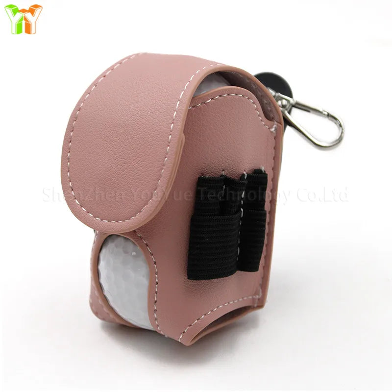 Stocked PU Leather Golf Balls Tees Holder Colorful Golf Ball Pouch Waist Bag Storage Case