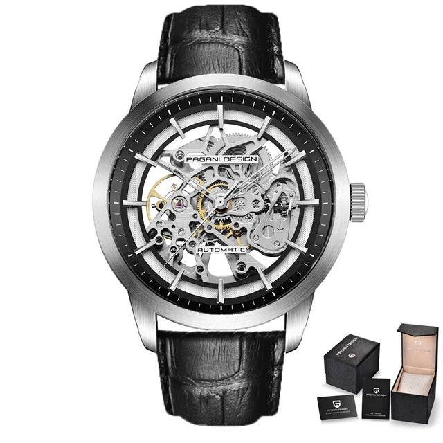 PAGANI DESIGN Mens Watch Skeleton Hollow Mechanical Watch Wrist Luxury Automatic Watches for Men Chronograph High Quality Clock