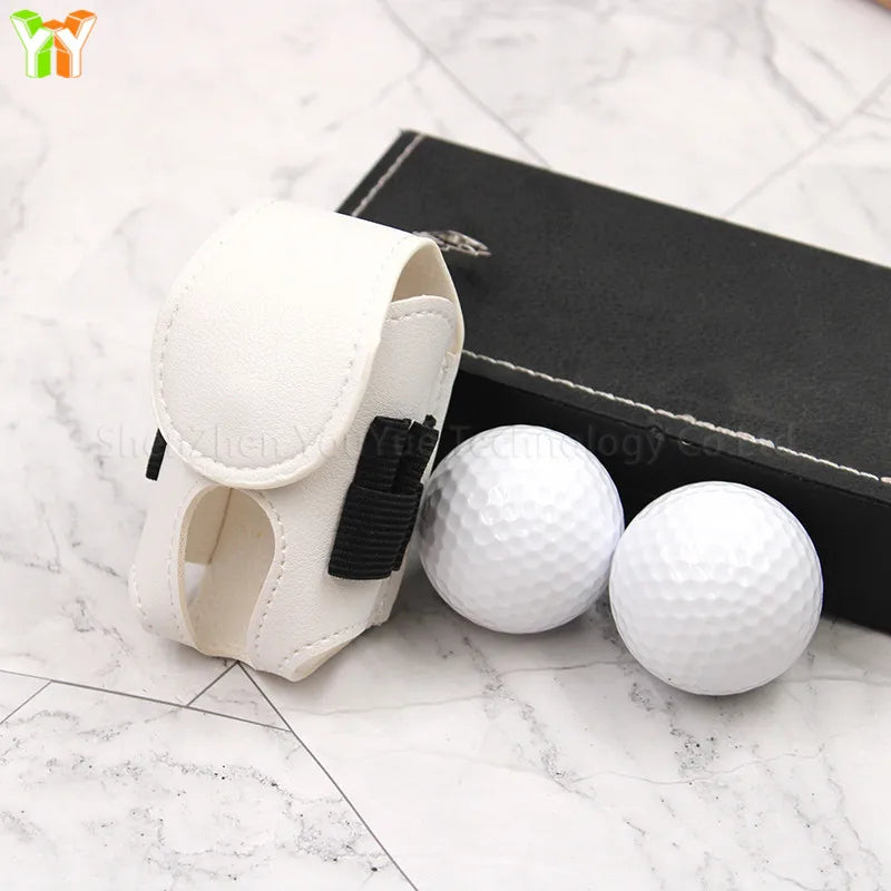 Stocked PU Leather Golf Balls Tees Holder Colorful Golf Ball Pouch Waist Bag Storage Case