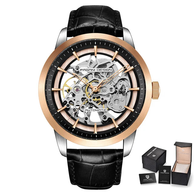 PAGANI DESIGN Mens Watch Skeleton Hollow Mechanical Watch Wrist Luxury Automatic Watches for Men Chronograph High Quality Clock