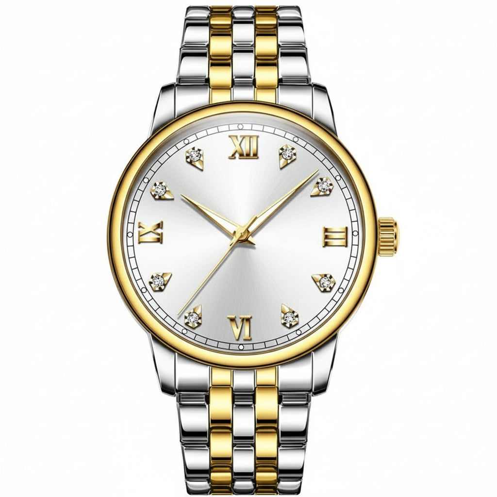 Stainless Steel Couple's Quartz Watches