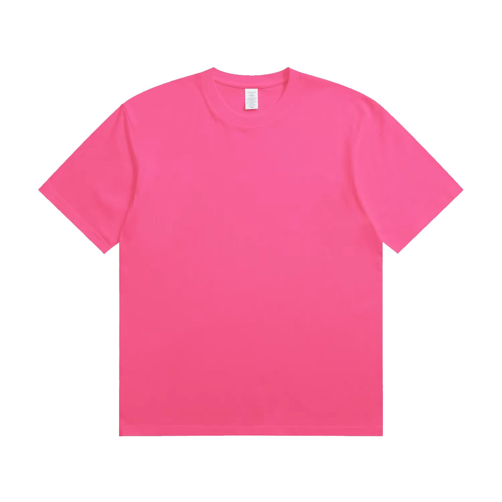 Julian's Menswear S Hot Pink Men's Quality Heavyweight Cotton T-Shirt | Classic Fit O-Neck Shirt