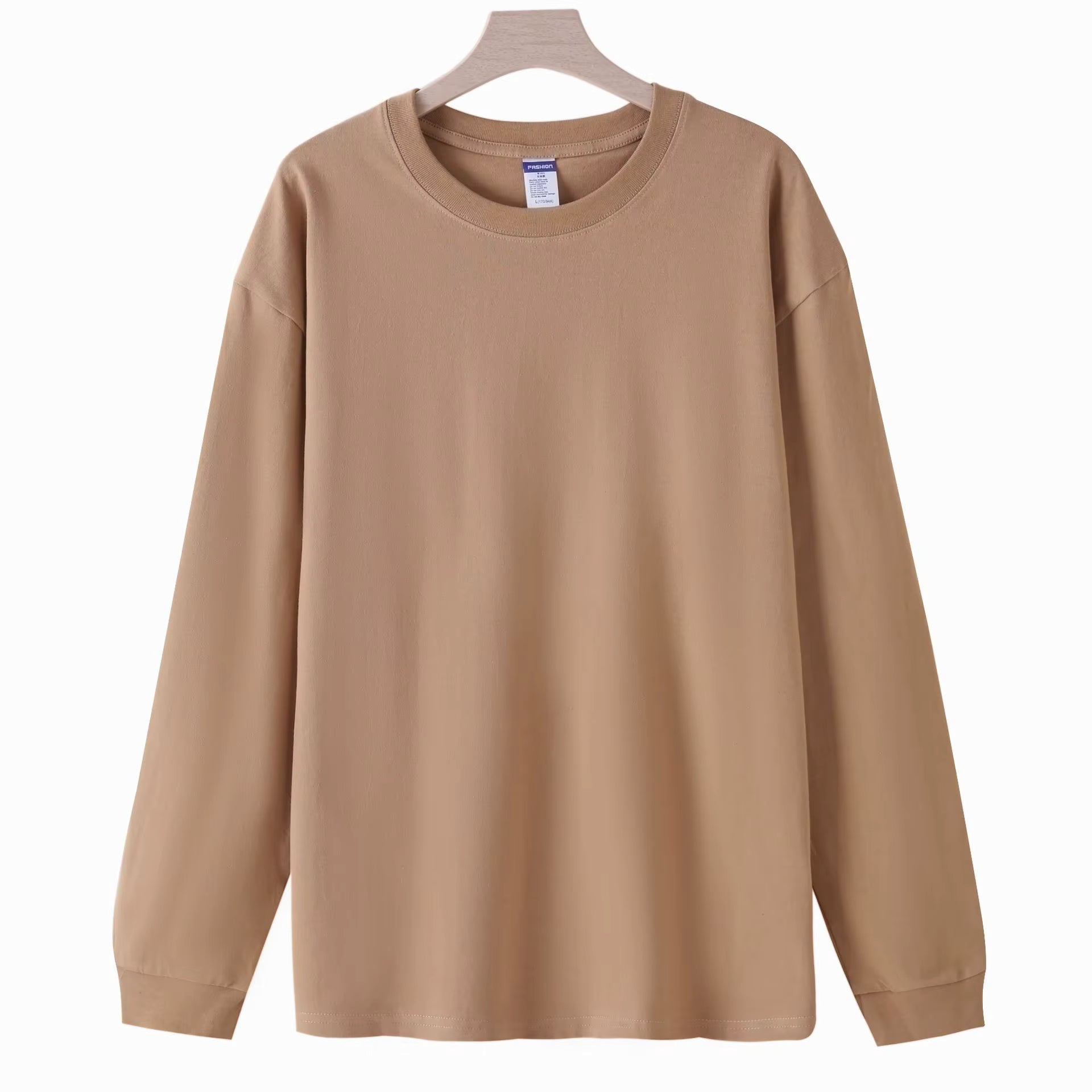 Julian's Menswear S Khaki Men's 260g Cotton Long Sleeve Shirt - Breathable Cotton Shirt