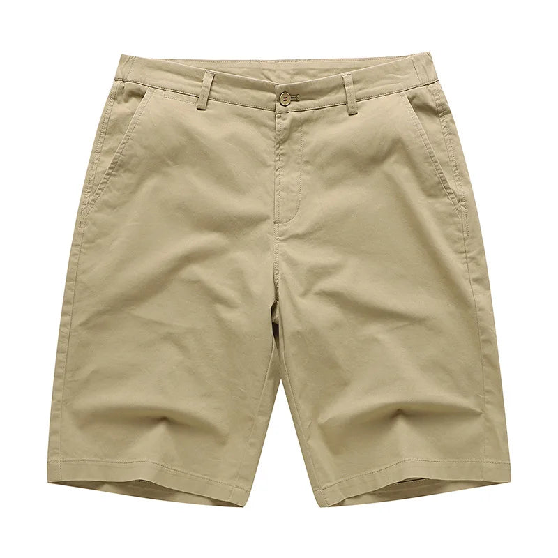 Men's Khaki Casual Cotton Bermuda Shorts - Julian's Menswear