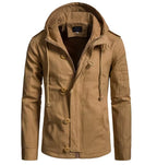 Julian's Menswear S Khaki Men's Casual Windproof Hooded Jacket