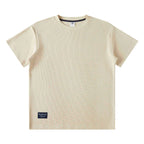 S Khaki Men's Heavyweight 280GSM Waffle Knit Tee - All-Day Comfort & Retro Style Julian's Menswear