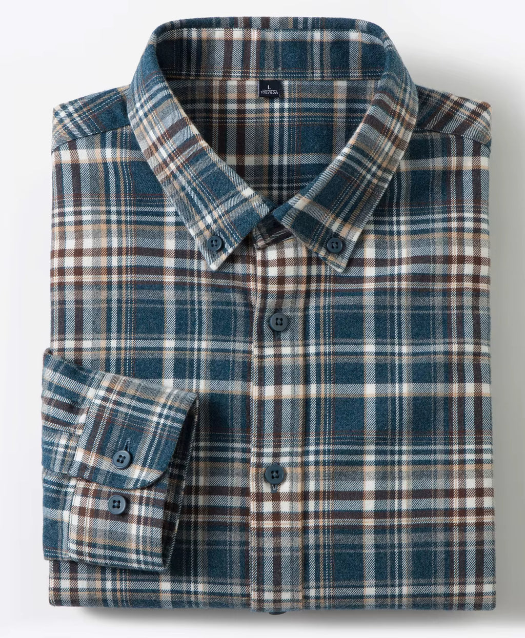 Men's Plaid Long Sleeve Shirt — Smart Casual Cotton Shirt for Men