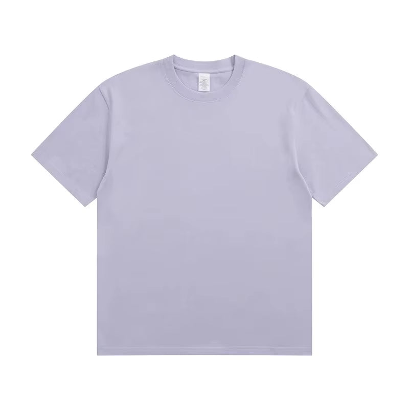 Julian's Menswear Lavender Premium Heavyweight Cotton T-Shirt | 230GSM Men's Tee | Classic Fit O-Neck Shirt