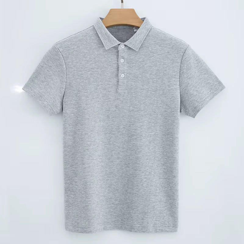 Julian's Menswear S Mist Gray Men's 230GSM Casual Cotton Polo Shirt - Classic Smart-Casual Style in 9 Colors, S-5XL