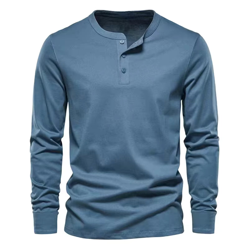 Julian's Menswear Lite Blue Men's Casual Long Sleeve Shirt: Breathable Poly-Cotton Blend, Slim-Fit, 6 Colors, Sizes M-3XL