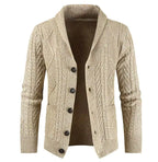 Men's Sweater Cardigan – Button Down V-Neck Cable Knit