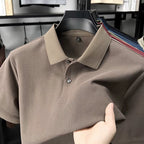 Men's Casual Cotton Polo Shirt - 100% Cotton Anti-Wrinkle Short Sleeve