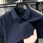Men's Casual Cotton Polo Shirt - 100% Cotton Anti-Wrinkle Short Sleeve