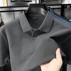 Men's Casual Cotton Polo Shirt - 100% Cotton Anti-Wrinkle Short Sleeve