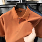 Men's Casual Cotton Polo Shirt - 100% Cotton Anti-Wrinkle Short Sleeve