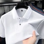 Men's Casual Cotton Polo Shirt - 100% Cotton Anti-Wrinkle Short Sleeve